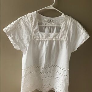 Madewell White Eyelet Angelica Top